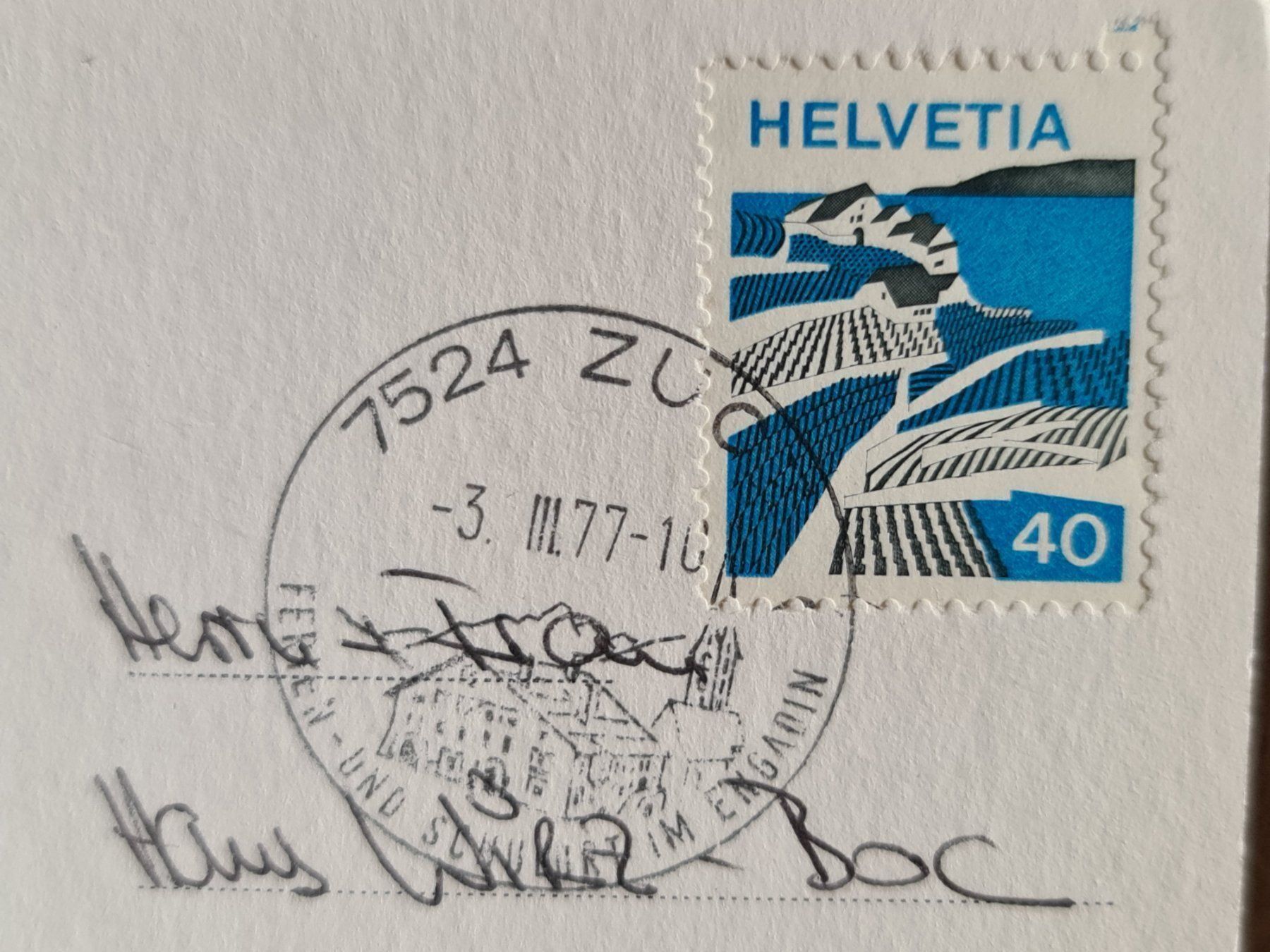 Cartoline postali: Morteratsch 1977 – Usato da Dintikon venduto da Vexi 1