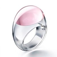 Bague BACCARAT-Paris „Tango“, tout cristal, rose & blanc