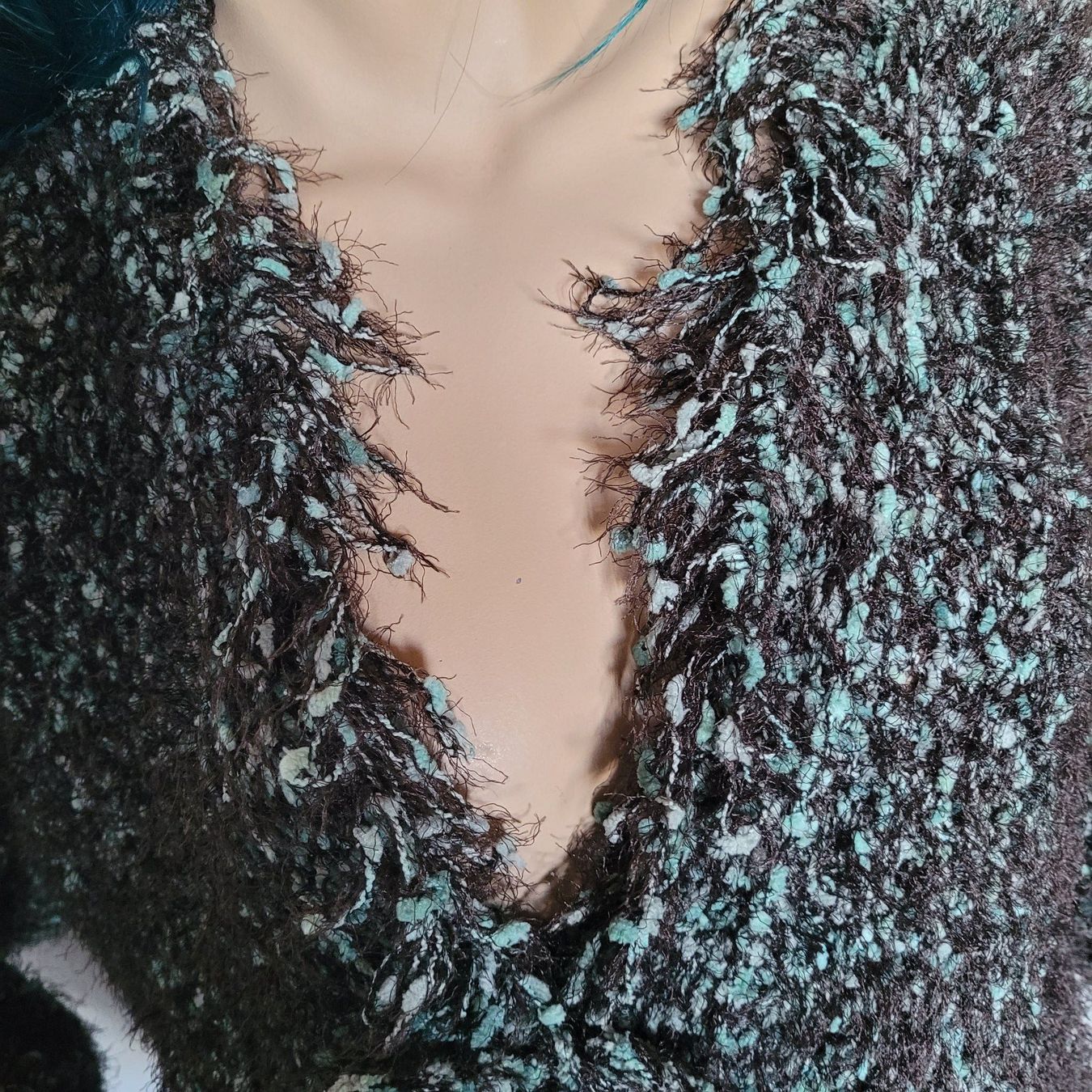 Jacken: Kuschelige Strickjacke Onesize Fransen braun mint – Neu (gemäss Beschreibung) aus SCHÜBELBACH von CoKaHa 2