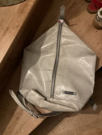 Freitag Tasche hellgrau aus LKW-Plane guter Zustand