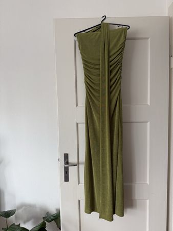 Olive Green Strapless Maxi Dress Size M