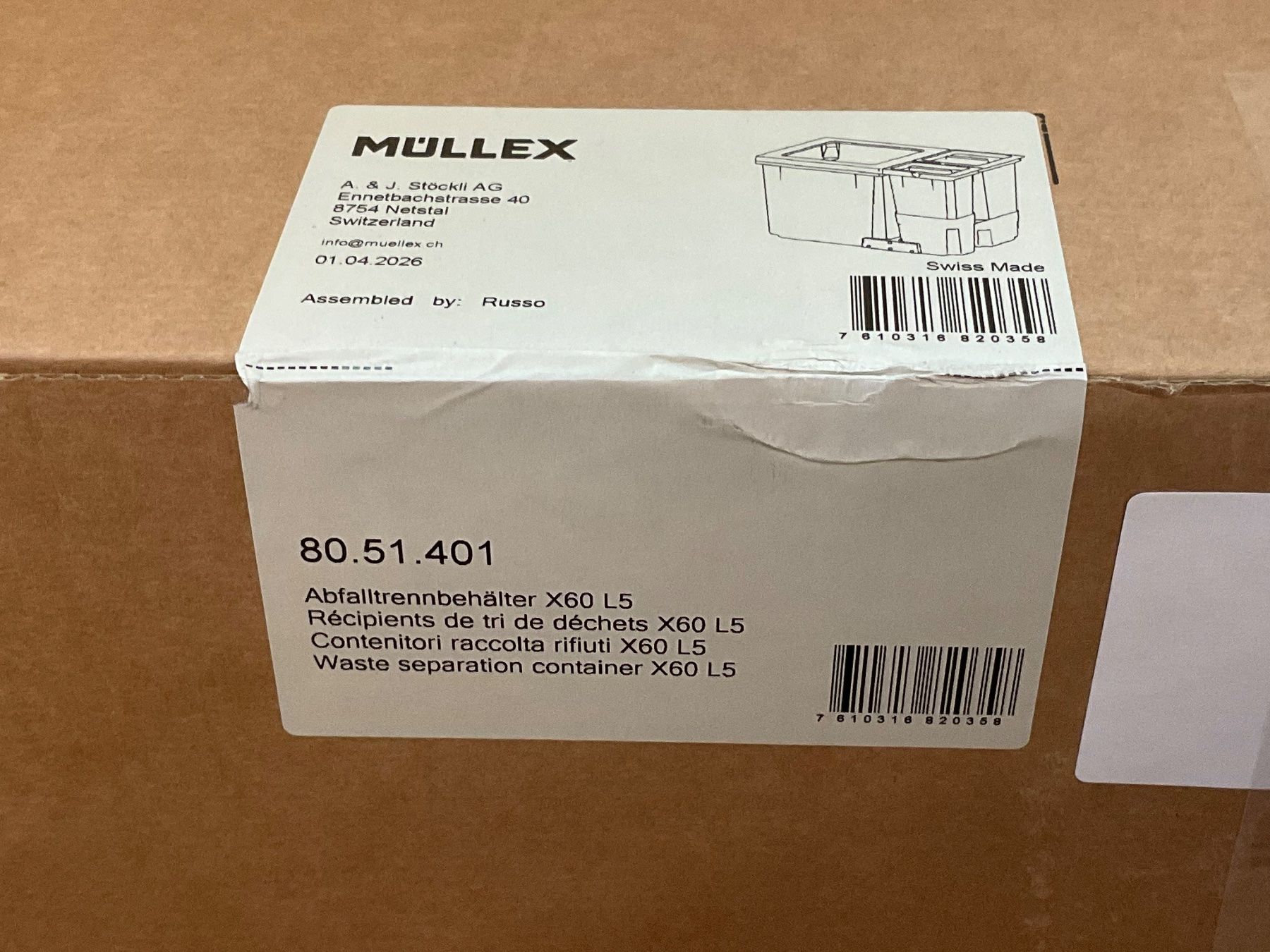 Müllex Abfalleimer: 085 Müllex Abfallsystem X60 L5 – Neu (gemäss Beschreibung) aus Derendingen von Meisterstuecke 4