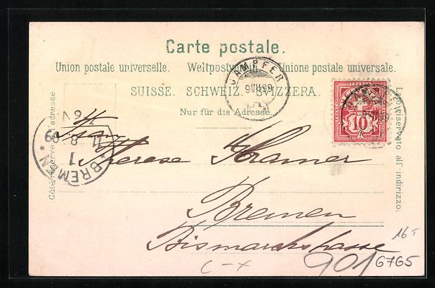 Cartoline postali: Litho St. Moritz, Dorfansicht u. Evgl. K – Usato da Berlin venduto da bartko-reher 1