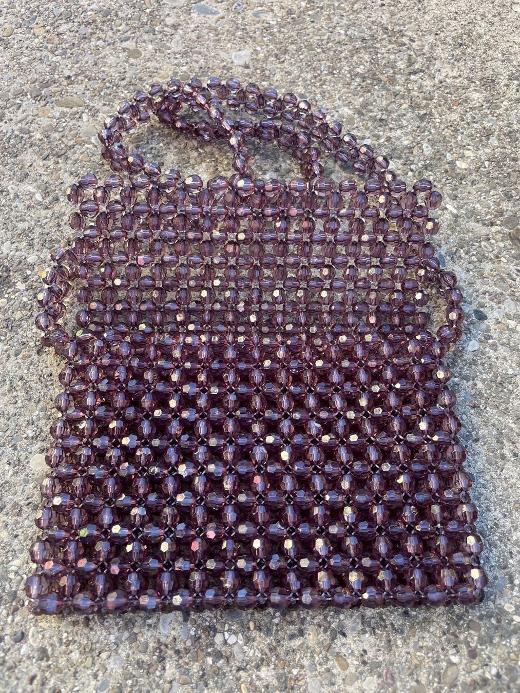 Sacs: Studio Seven Perlen Tasche Aubergine - Handmade – Neuf avec emballage d'origine à Zell ZH par arizona8 1