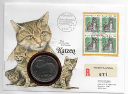 Münzbrief Katzen 1990