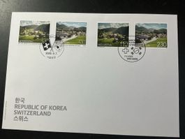 Briefummarken Korea-Schweiz 2023 neu mit Stempel