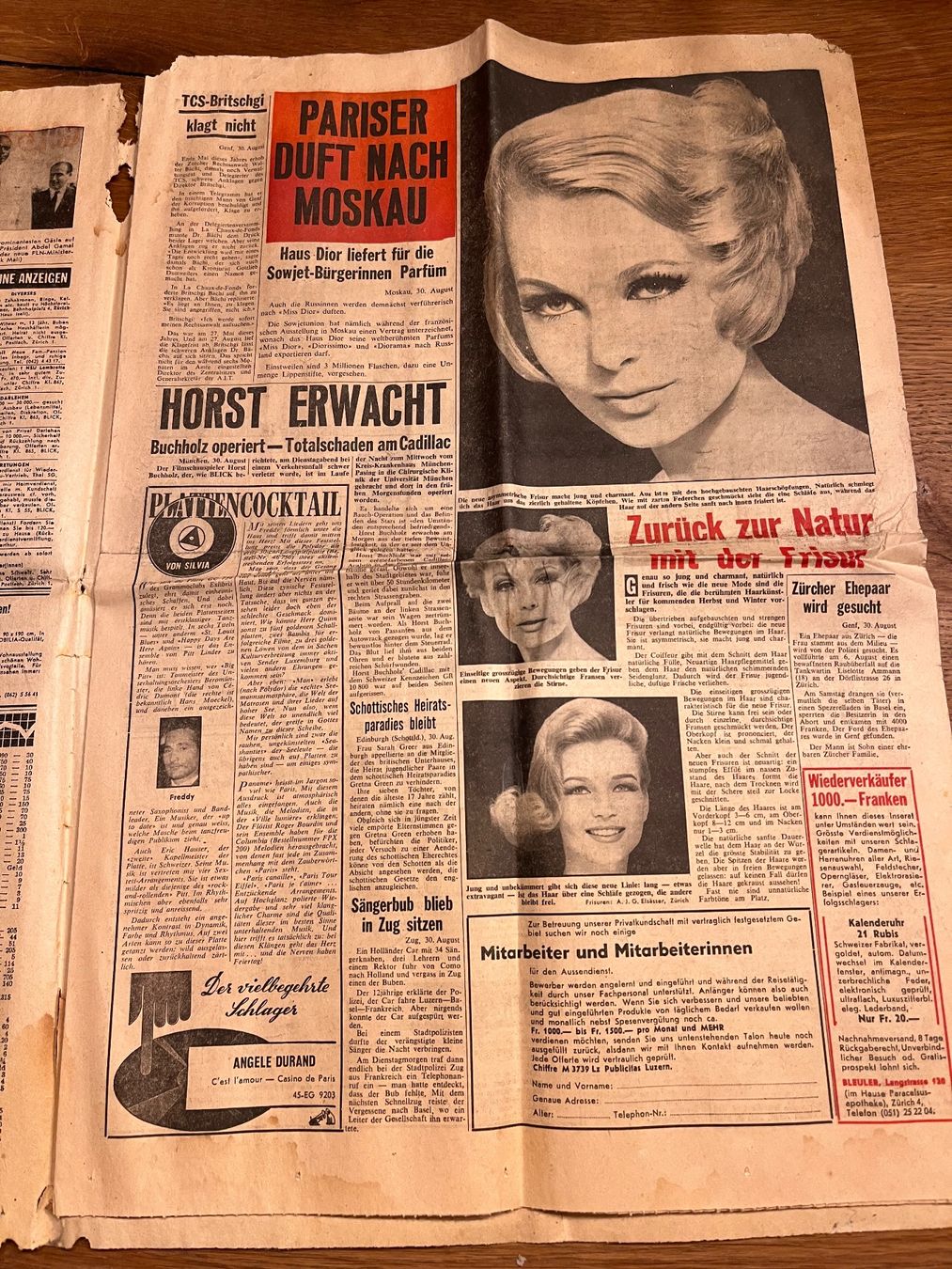 Zeitschriften & Magazine: Blick Tageszeitung 31.August 1961 – Gebraucht aus Spiez von _silvio_99 2