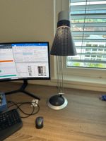 Schreibtischlampe verstellbar Metall Silber guter Zustand