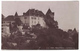 Gruyères, le Château (avec tampon), circulée 1916