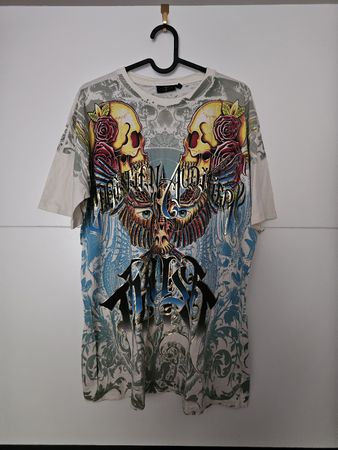 Christian Audigier T-Shirt Gr. L Skull Motiv Herren
