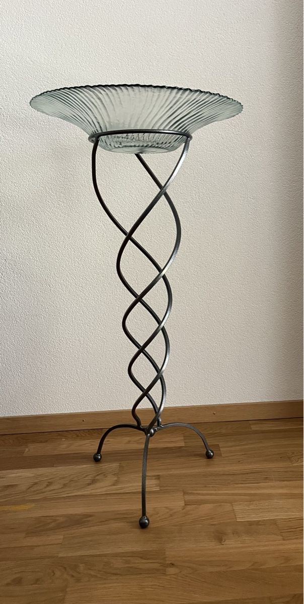 Altro per la casa: Glasschale mit  Metallständer Blumenständer Obstschale – Usato da Arboldswil venduto da Sonnenelfe 1