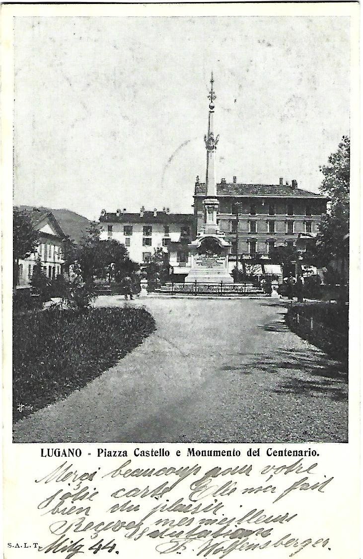 Ansichtskarten: Lugano Piazza Castello – Gebraucht aus Wetzikon ZH von Brulu100