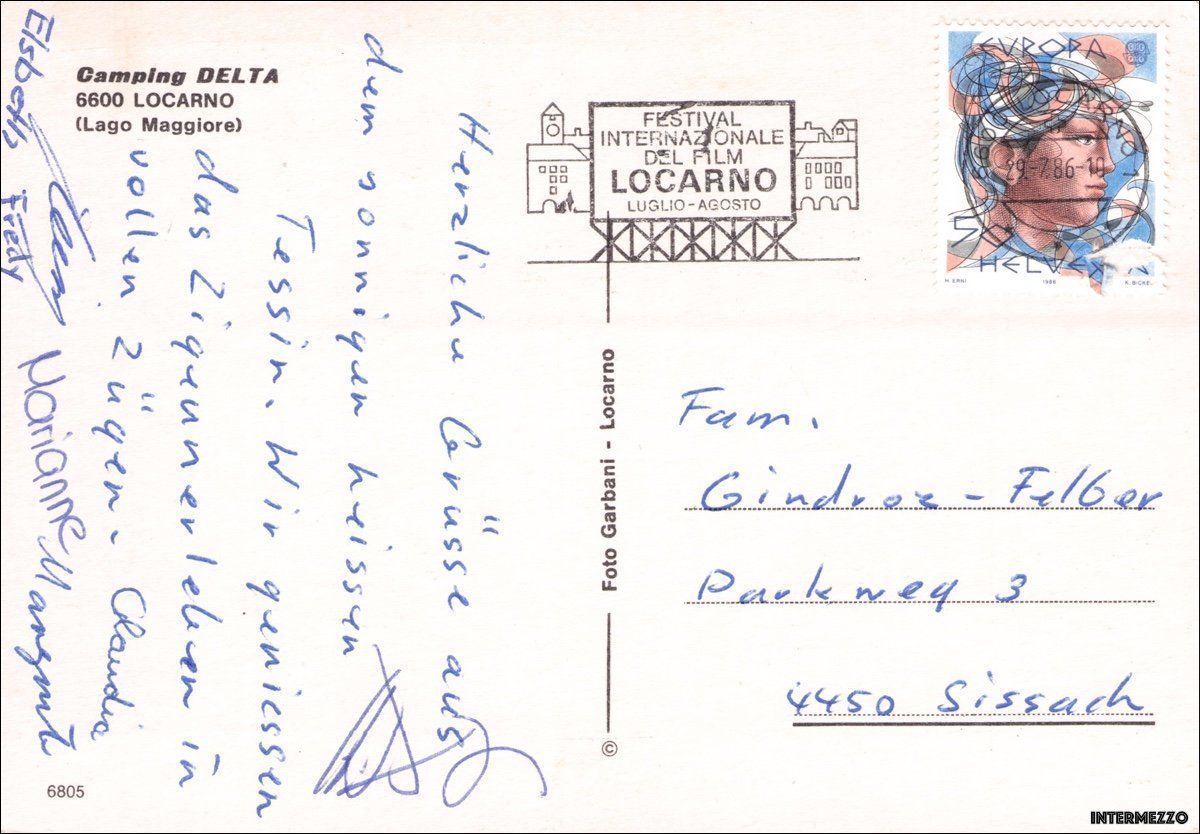 Cartoline postali: Locarno // Camping Delta – Usato da Basel venduto da intermezzo12 1