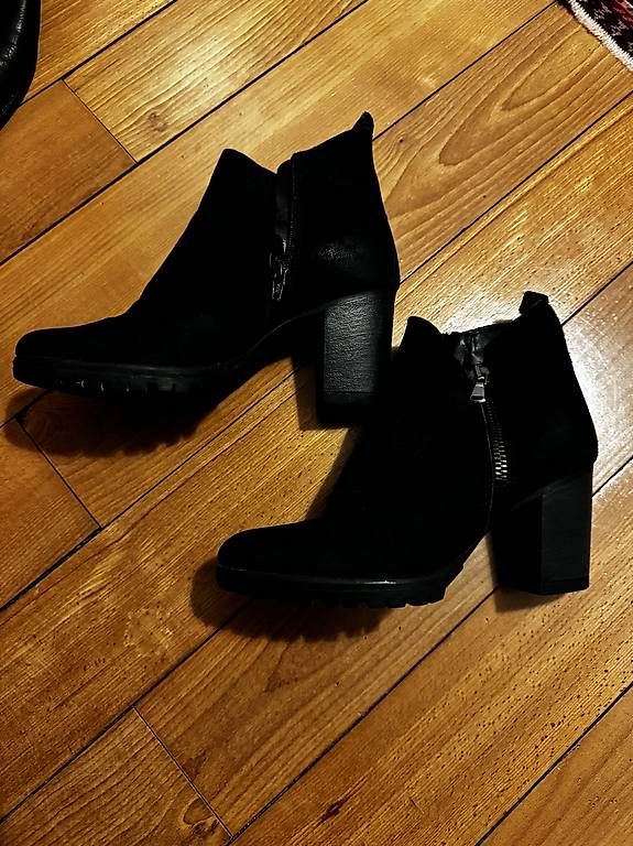 Scarpe da donna: Tamaris Schwarze Lederstiefel, Gr. 39 – Usato da Zuerich venduto da Am81 2