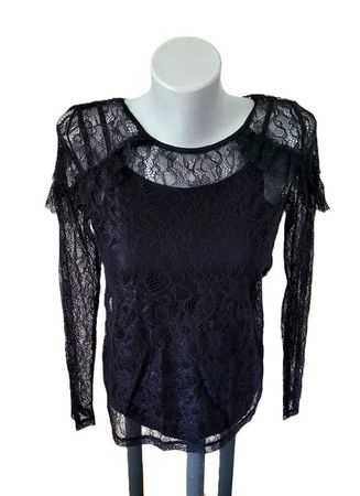 Esprit schwarzes 2in1 Shirt mit Spitze NEU Gr. XS