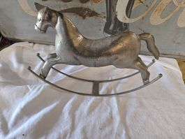 Deko Schaukelpferd aus Metall, Vintage Stil, 