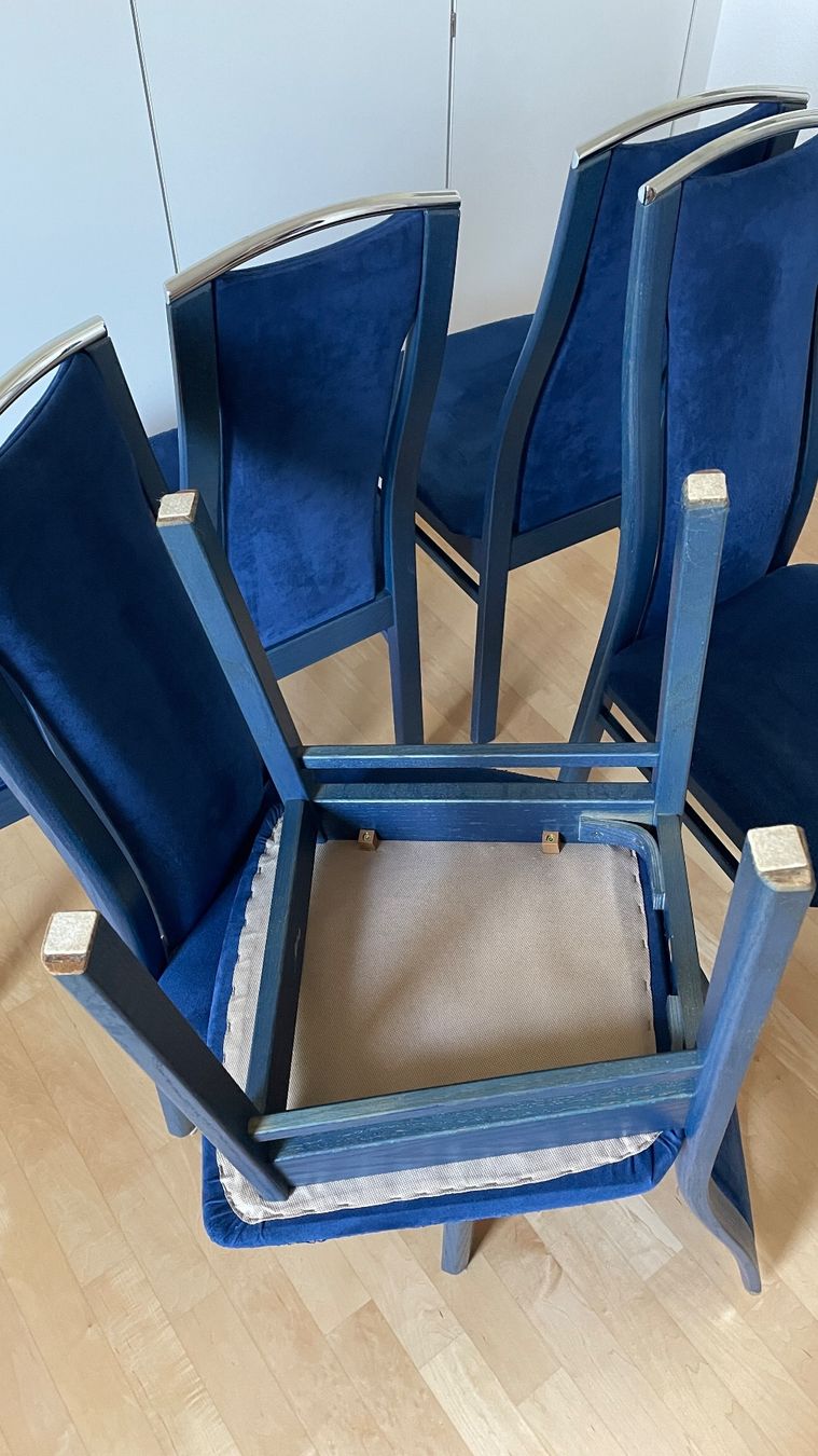 Sedie: Esszimmerstühle, Stühle Eiche Alcantara blau – Usato da Rothenburg venduto da Disney3 4