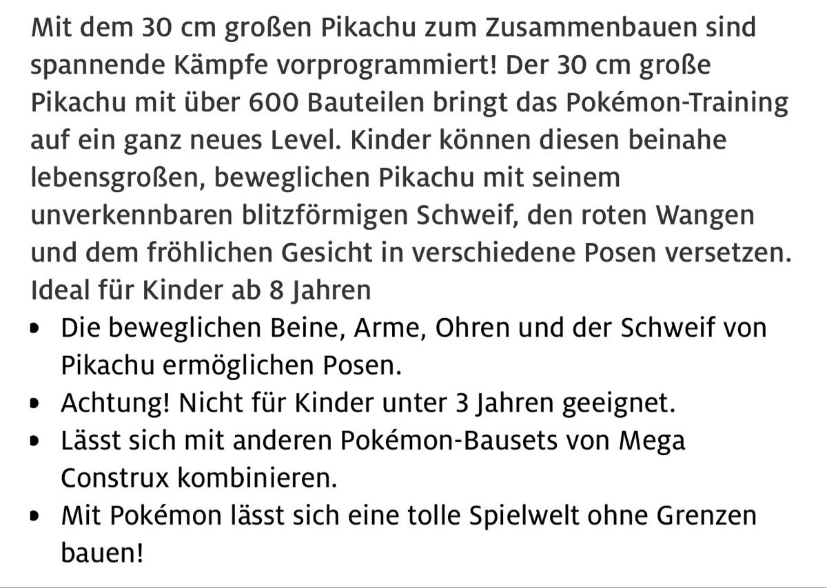 Mega Kit di costruzioni: POKÉMON Mega Construx Pikachu Baustein-Set 825 Teile – Nuovo e nell'imballaggio originale da Brunnen venduto da Eldra 3
