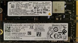 2x SSD Micron und Western Digital 512GB akzeptabel