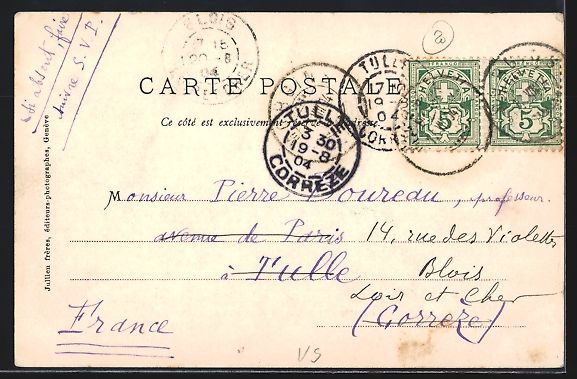Cartoline postali: AK Morgins, Vue générale, 1904 – Usato da Berlin venduto da bartko-reher 1