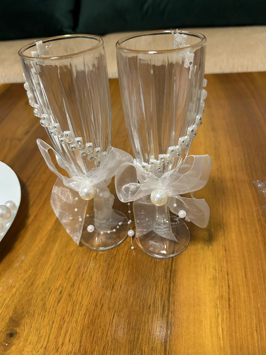 Gläser: Hochzeit Gläser Champagner Deko Perlen Neu – Neu (gemäss Beschreibung) aus Fislisbach von NTEE 2