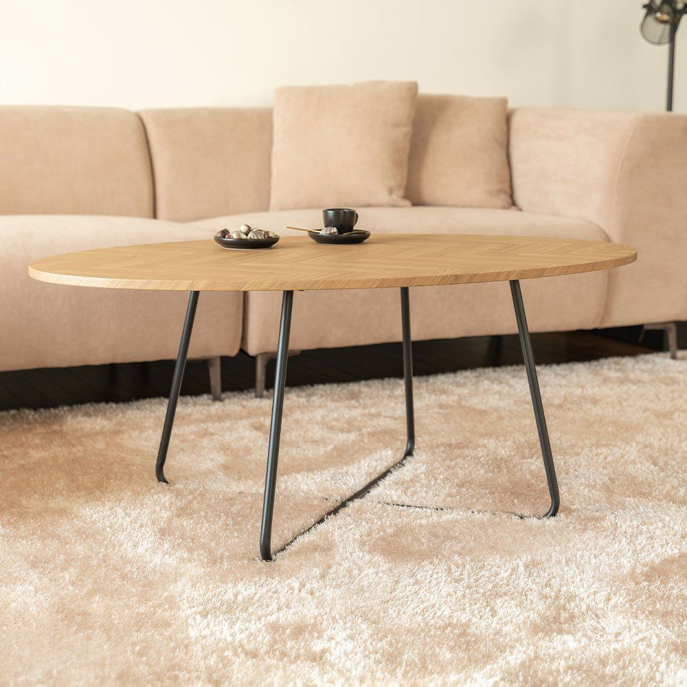 Tavoli: Couchtisch Oval NOVO - Fishbone Oak – Nuovo e nell'imballaggio originale da Wallenwil venduto da toesstal-vertrieb 2