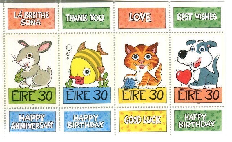 Alle Briefmarken: Block "Glückwünsche". Irland – Neu und originalverpackt aus Basel von Butsch5