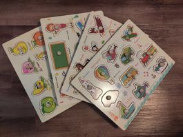 Puzzle aus Holz, Englisch, 4 St.