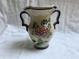 Handgefertigte Vase mit Blumenmotiv (Vintage)