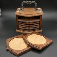 Vintage-Untersetzer-Set aus Holz