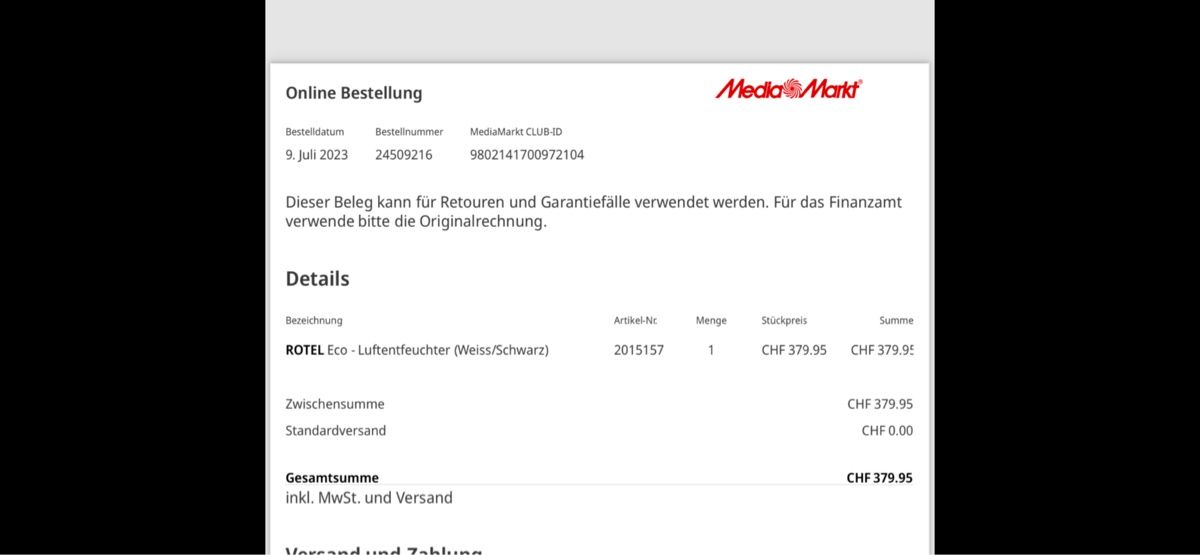 Luftreiniger: Raumentfeuchter Rotel u780CH1 – Gebraucht aus Amriswil von taz979 3
