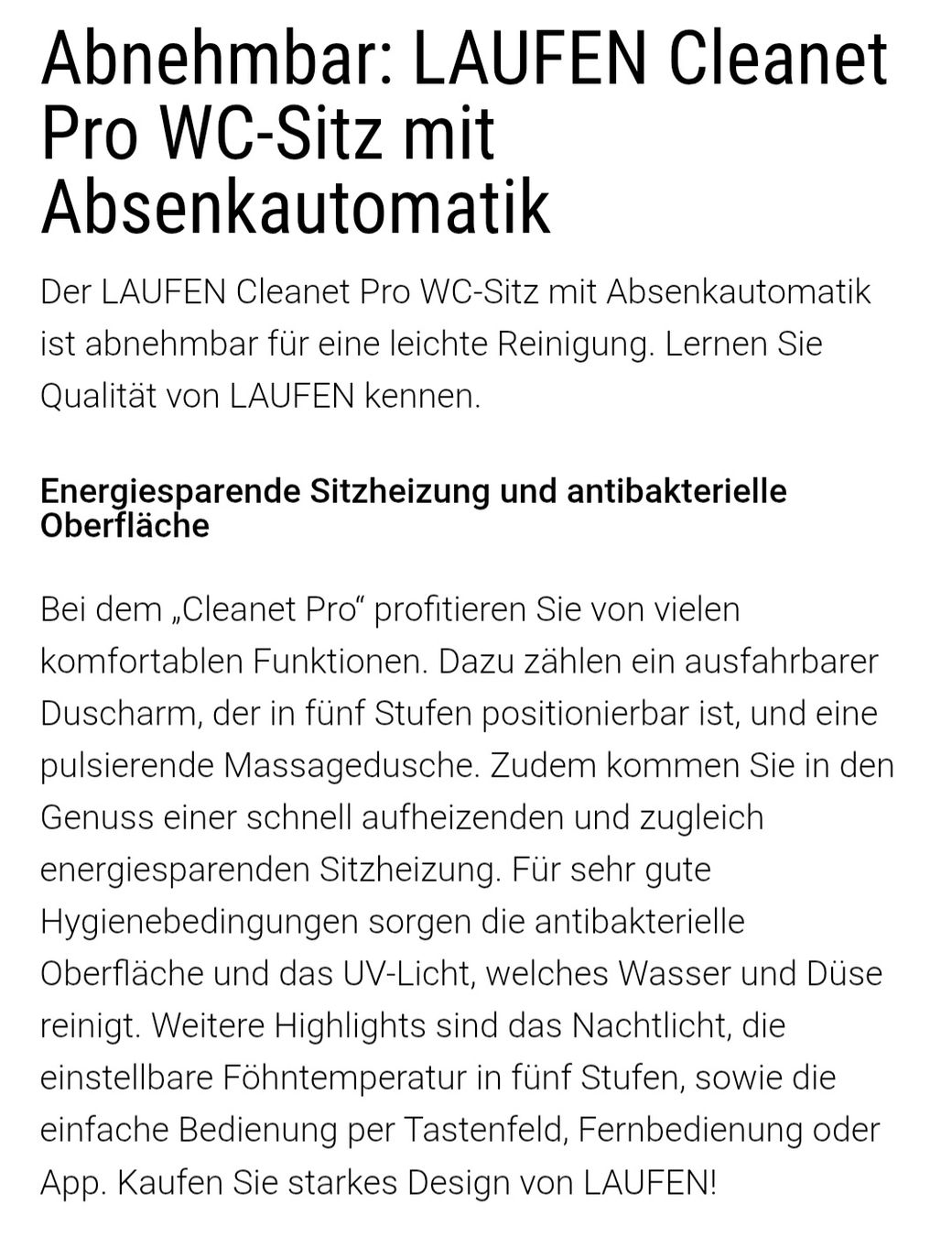 Laufen WC: Dusch WC Deckel – Nuovo e nell'imballaggio originale da Au ZH venduto da Bandit66 1
