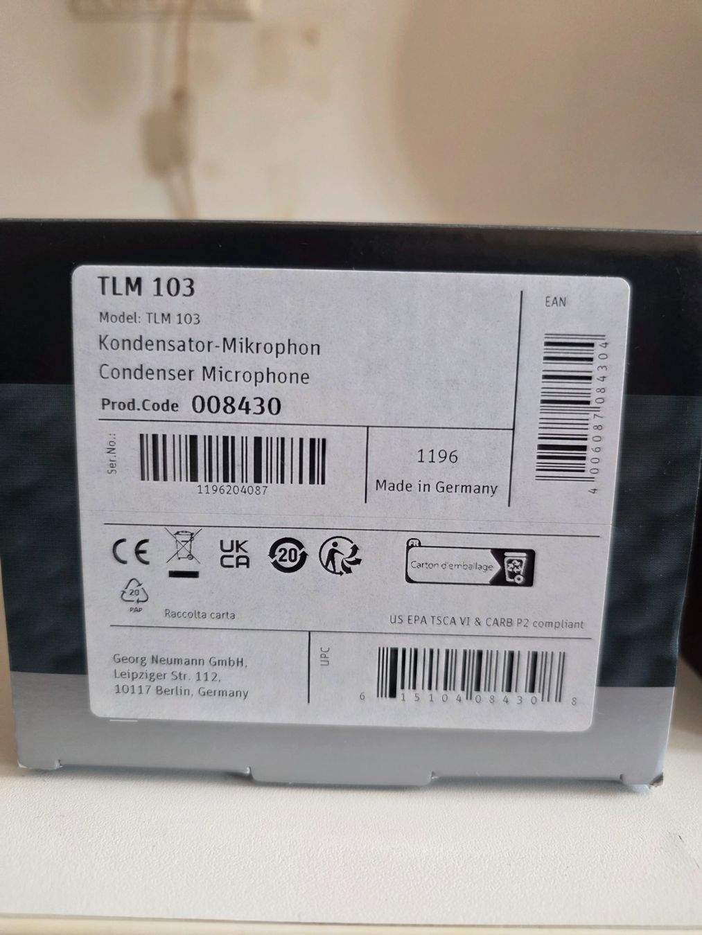 Neumann Mikrofone: Neumann TLM 103 Condenser Microphone, Nickel – Neu (gemäss Beschreibung) aus Frick von KonradM. 3