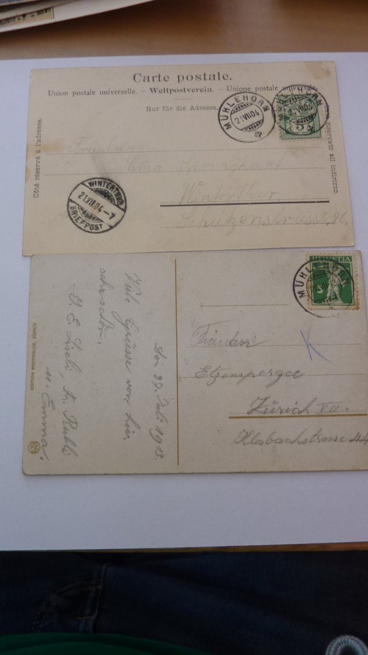 Cartoline postali: 2 ver. uralte Ansichtskarten : Mühlehorn 1904 /1913 – Usato da Birrwil venduto da Schnaepli 2