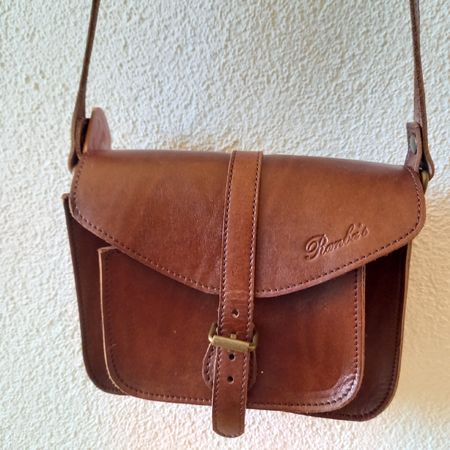 Romba's Ledertasche, Umhängetasche, dunkelbraun, neu