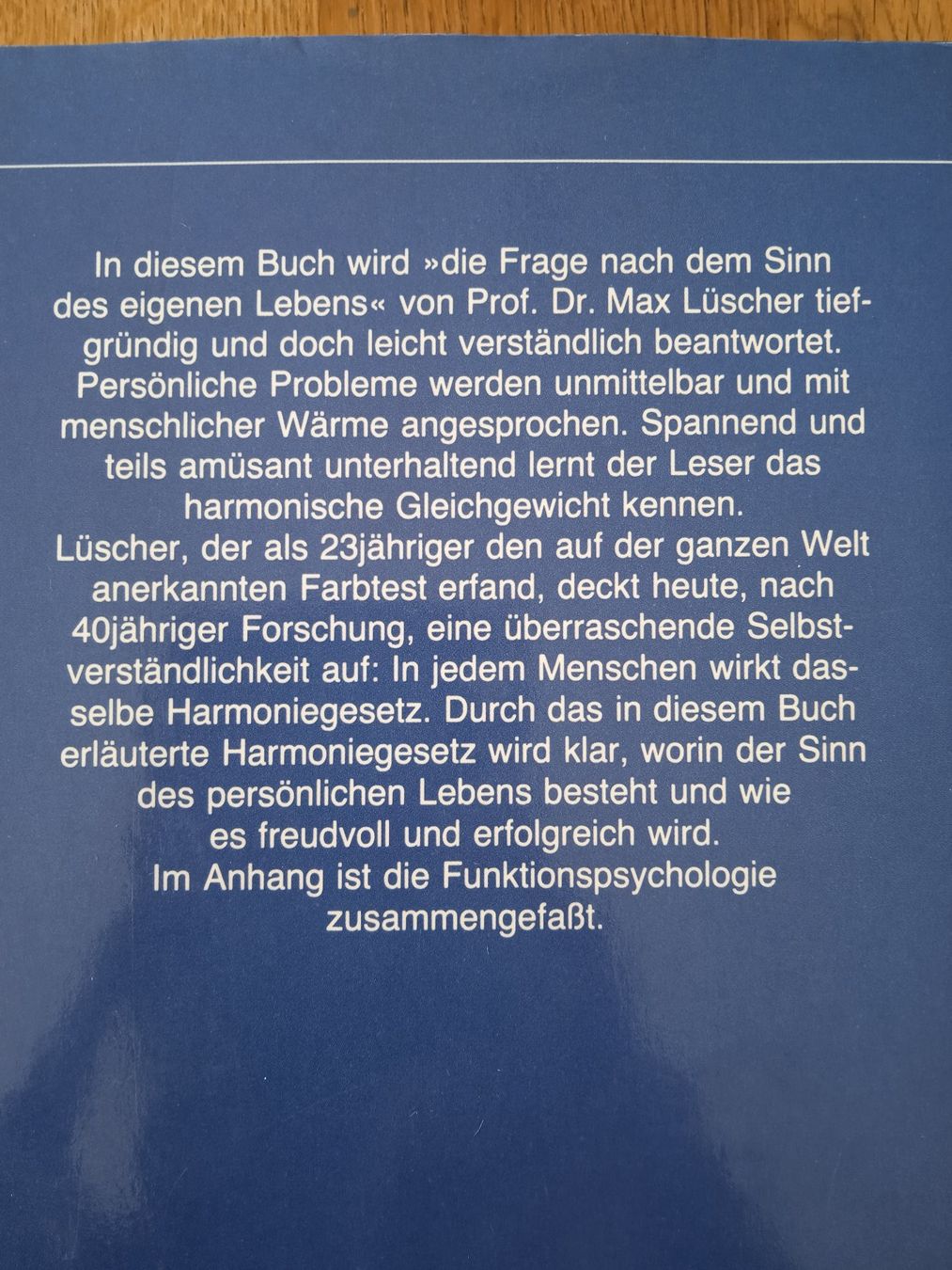 Bücher: Lüscher das Harmoniegesetz in uns – Gebraucht aus Rothrist von MaSa82 1