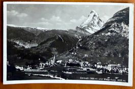 Zermatt - Belle vue du village et du Cervin 1932