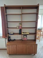 Grosses Holzregal, Nussbaum, Vintage, viel Stauraum