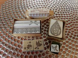 Handmade stamps set/Ribbon, birds, flower...