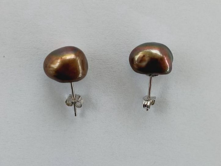 Orecchini pendenti & Orecchini a lobo: Barock Perlen Ohrstecker Silber Rhodiniert. – Usato da Winistorf venduto da acreativ2