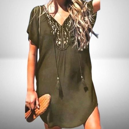 👗Super bequemes Strandkleid: "Beach-Style", Army Green 💚💫