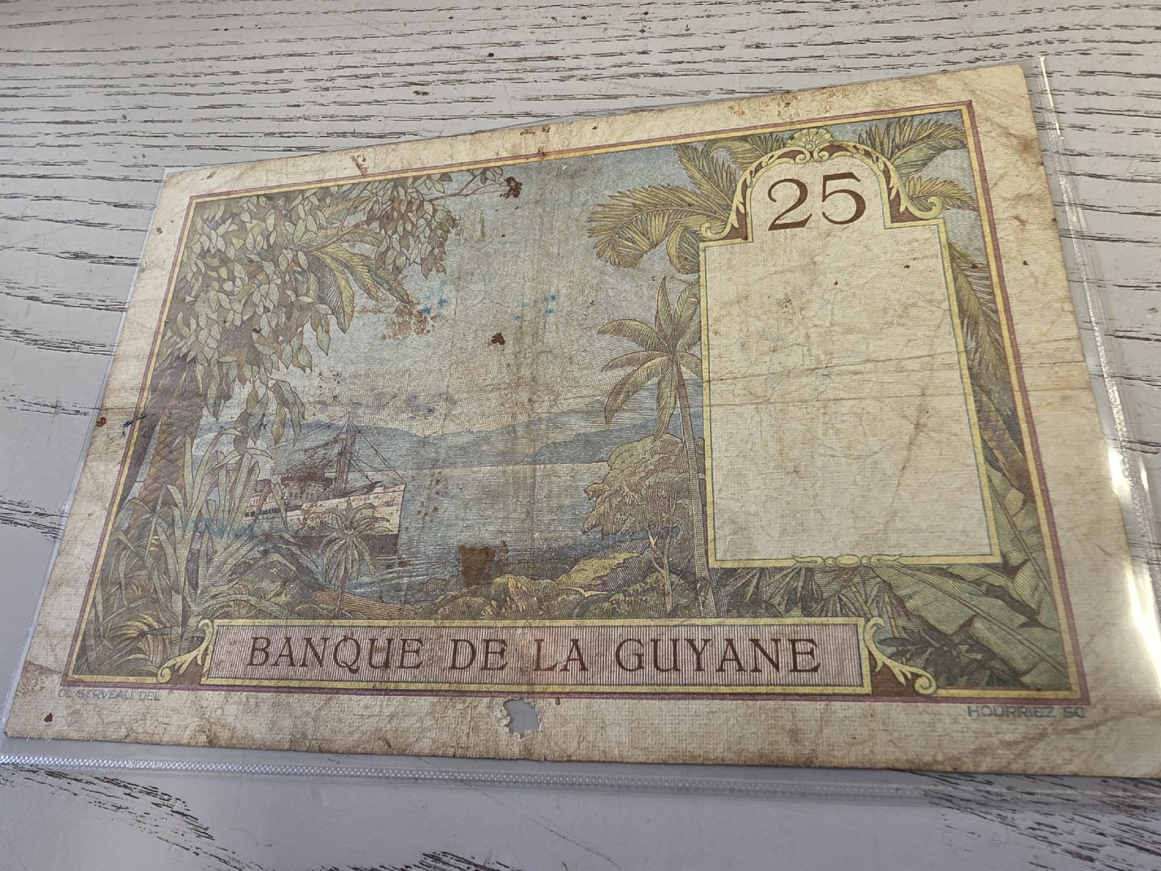 Banknoten: Banknote Banque de la Guyane 25 Francs gebraucht – Gebraucht aus Herisau von Antiques.AR 1