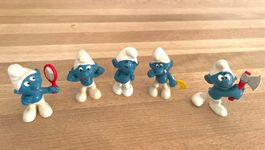 5x Original Peyo Schlümpfe 70er/80er, W. Germany - Set 2
