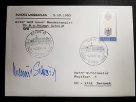 Bundeskanzler   Autogramm  Schmidt  1980  Deutschland