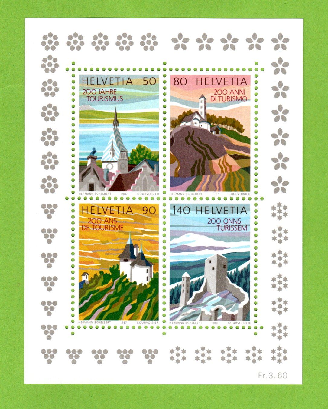 Alle Briefmarken: 1987 -  Block Tourismus postfrisch – Neu (gemäss Beschreibung) aus Stein am Rhein von Huehnerhund