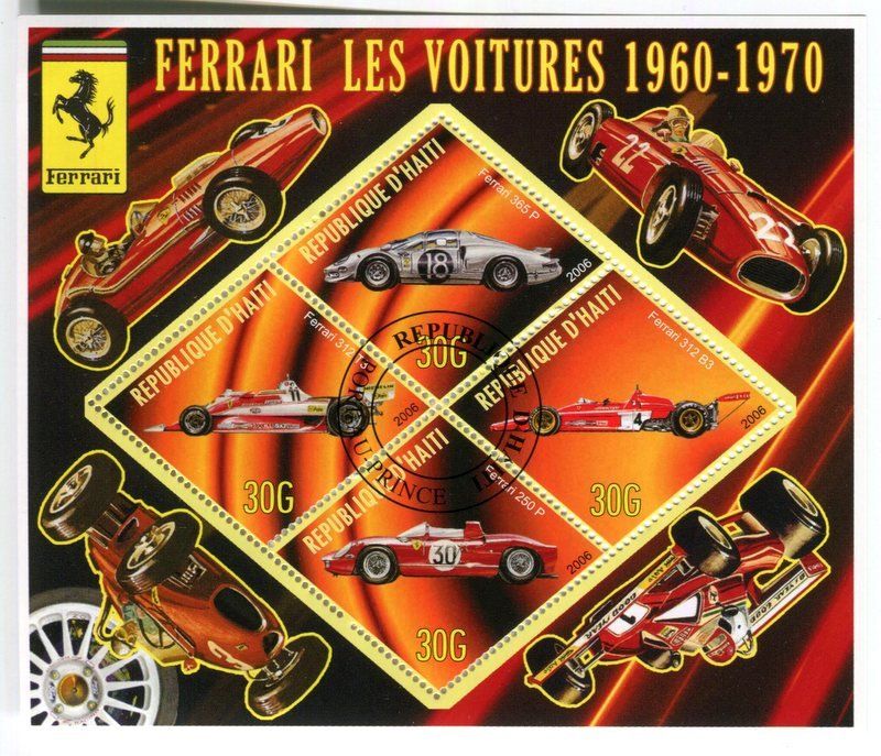 Alle Briefmarken: Block "Ferrari". Haiti – Neu und originalverpackt aus Basel von Butsch5
