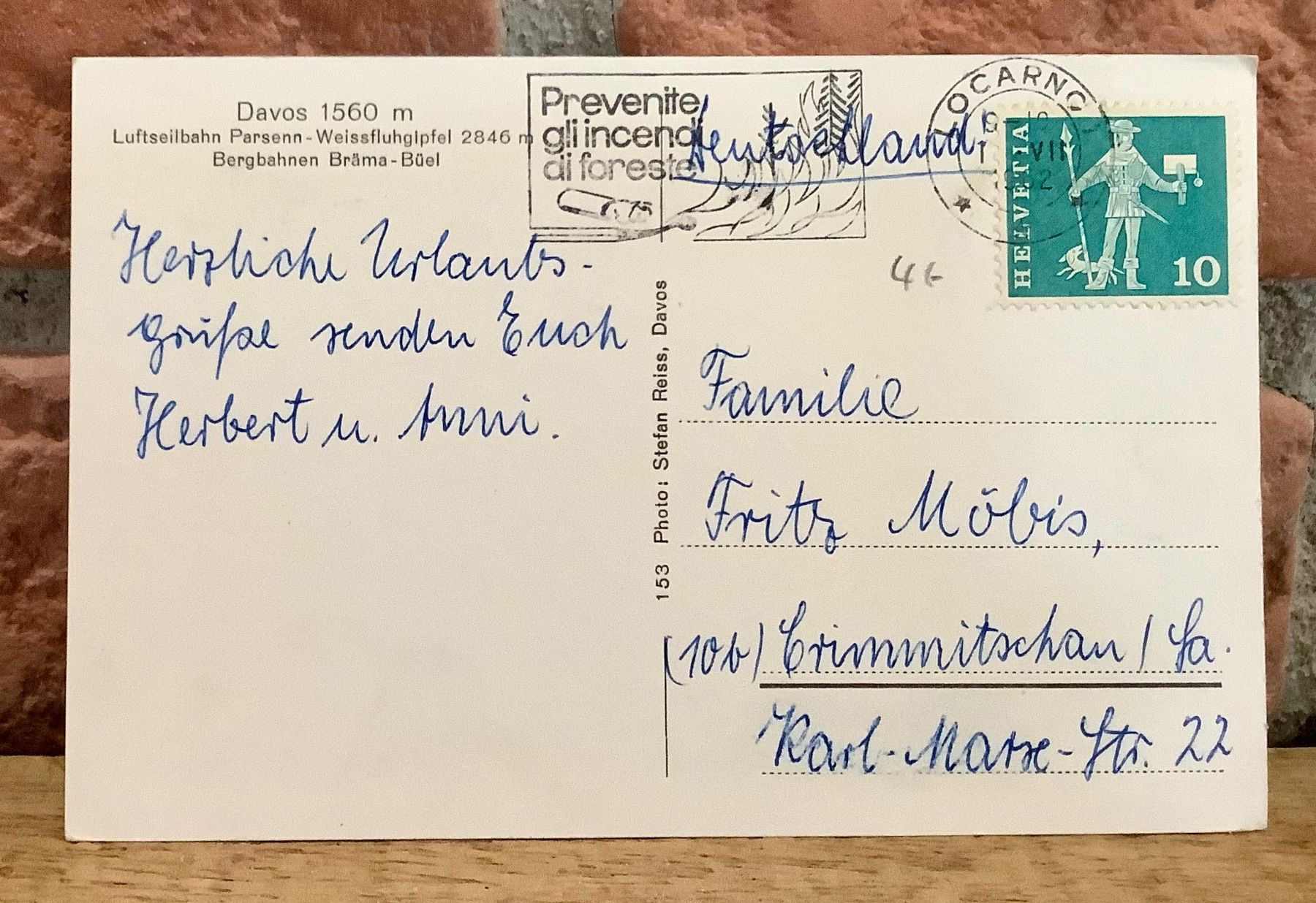 Cartoline postali: 1962 - DAVOS Mehrbild - Luftseilbahn – Usato da Root venduto da ENGLAND-TREASURES 2