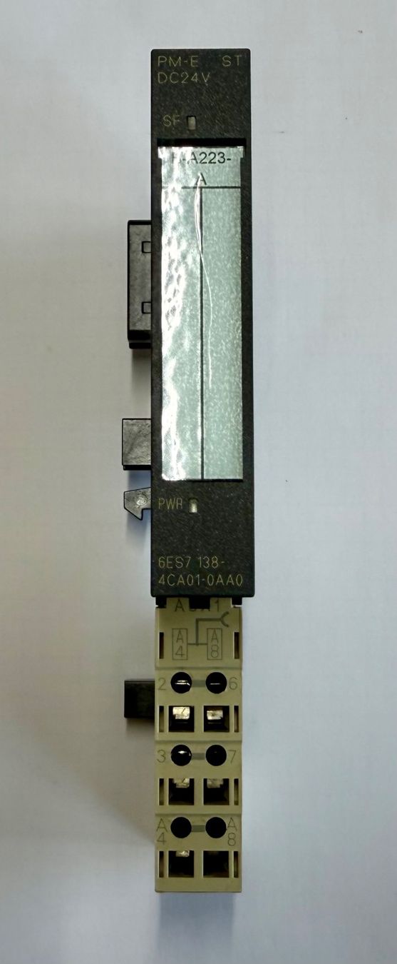 Siemens Componenti elettronici: Siemens Simatic S7 - ET200S, 6ES7 138-4CA01-0AA0, PM-E – Usato da Dintikon venduto da Baddaru