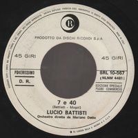 7 " BATTISTI LUCIO MI RITORNI IN MENTE / 7 & 40 Juke box pro