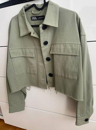Zara cropped Jacket - Khaki - Grösse S
